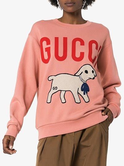 gucci red diamond sweater|Gucci lamb print sweater.